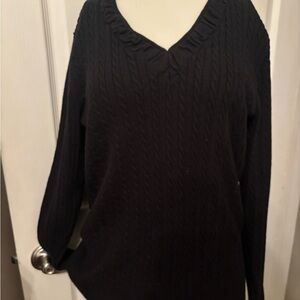 Eddie Bauer Black Cable Knit Women's Sweater XL